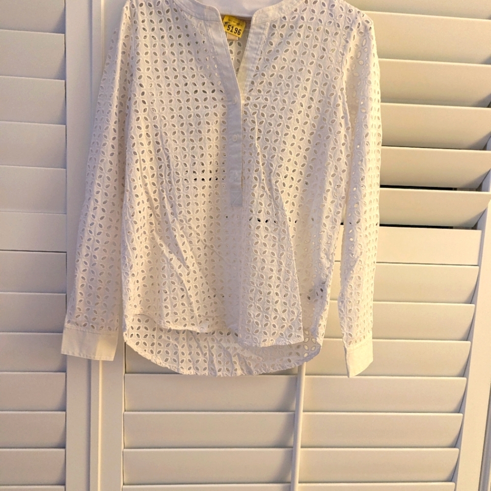 EUC XS Michael Kors Eyelet White Blouse
